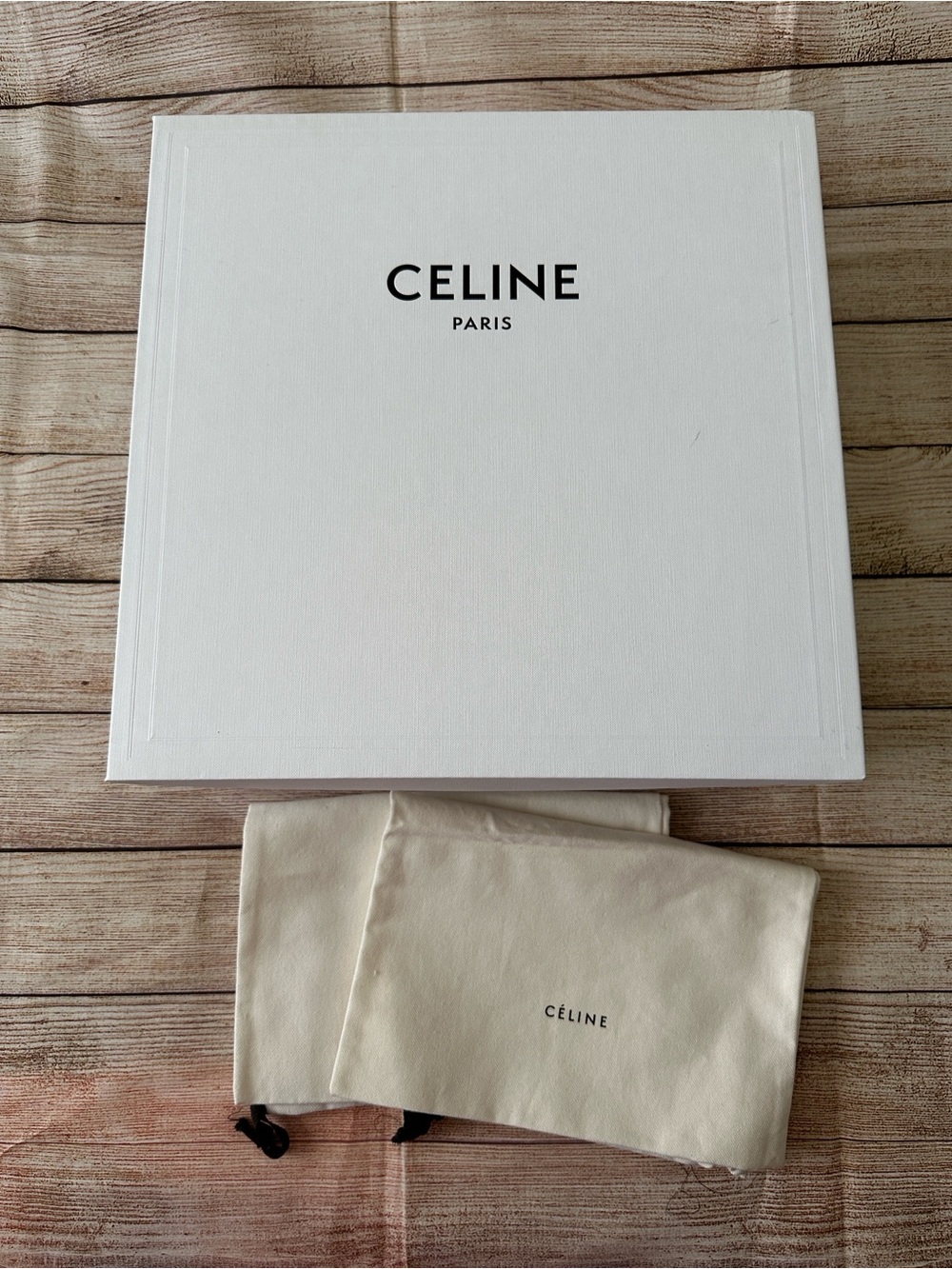 Authentic CELINE  Paris Empty Gift Box with Two Shoe Dust Bags